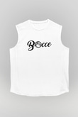 Bocce Baskılı Unisex Kolsuz Beyaz Tişört