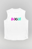 Bocce Baskılı Unisex Kolsuz Beyaz Tişört