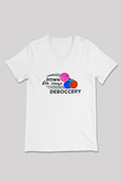 Bocce Baskılı Unisex V Yaka Tişört - Tshirt