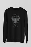 Boğa Burcu Baskılı Unisex Siyah Sweatshirt