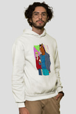 Bojack Horseman Baskılı Beyaz Unisex Hoodie
