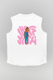 Bojack Horseman Baskılı Beyaz Unisex Kolsuz Tişört - Tshirt