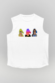 Bojack Horseman Baskılı Beyaz Unisex Kolsuz Tişört - Tshirt