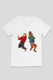 Bojack Horseman Baskılı Beyaz Unisex V Yaka Tişört - Tshirt