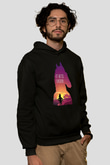 Bojack Horseman Baskılı Unisex Siyah Kapüşonlu Sweatshirt