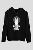 Bojack Horseman Baskılı Unisex Siyah Kapüşonlu Sweatshirt