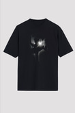 Bojack Horseman Baskılı Unisex Siyah Oversize Tişört - Tshirt