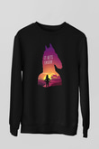 Bojack Horseman Baskılı Unisex Siyah Sweatshirt