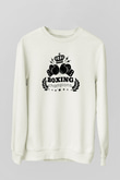 Boks Beyaz Unisex Sweatshirt