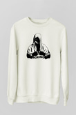Boks Beyaz Unisex Sweatshirt