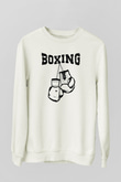 Boks Beyaz Unisex Sweatshirt