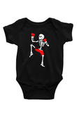 Boksçu İskelet BaskılıSiyah  Bebek Body - Zıbın