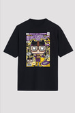 Bombshells Baskılı Unisex Siyah Oversize Tişört