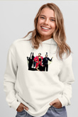 Boney M Baskılı Beyaz Unisex Kapüşonlu Sweatshirt