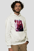 Boney M Baskılı Beyaz Unisex Kapüşonlu Sweatshirt