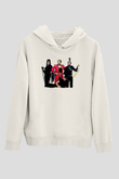 Boney M Baskılı Beyaz Unisex Kapüşonlu Sweatshirt