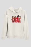 Boney M Baskılı Beyaz Unisex Kapüşonlu Sweatshirt