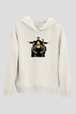 Boney M Baskılı Beyaz Unisex Kapüşonlu Sweatshirt