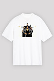 Boney M Baskılı Beyaz Unisex Oversize Tişört - Tshirt