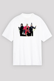 Boney M Baskılı Beyaz Unisex Oversize Tişört - Tshirt