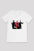 Boney M Baskılı Beyaz Unisex V Yaka Tişört - Tshirt