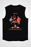 Boney M Baskılı Unisex Siyah Kolsuz Tişört - Tshirt