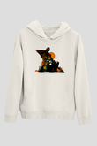 Borderlands Baskılı Beyaz Unisex Kapüşonlu Sweatshirt