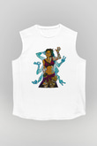 Borderlands Baskılı Beyaz Unisex Kolsuz Tişört - Tshirt