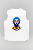 Borderlands Baskılı Beyaz Unisex Kolsuz Tişört - Tshirt