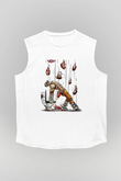 Borderlands Baskılı Beyaz Unisex Kolsuz Tişört - Tshirt