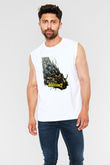 Borderlands Baskılı Beyaz Unisex Kolsuz Tişört - Tshirt