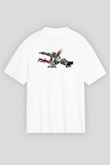Borderlands Baskılı Beyaz Unisex Oversize Tişört - Tshirt