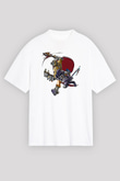 Borderlands Baskılı Beyaz Unisex Oversize Tişört - Tshirt