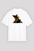 Borderlands Baskılı Beyaz Unisex Oversize Tişört - Tshirt