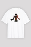 Borderlands Baskılı Beyaz Unisex Oversize Tişört - Tshirt