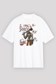 Borderlands Baskılı Beyaz Unisex Oversize Tişört - Tshirt