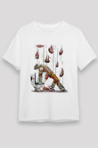 Borderlands Baskılı Unisex Beyaz Tişört - Tshirt