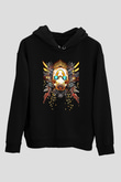 Borderlands Baskılı Unisex Siyah Kapüşonlu Sweatshirt