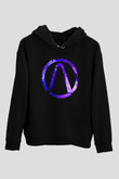 Borderlands Baskılı Unisex Siyah Kapüşonlu Sweatshirt