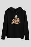 Borderlands Baskılı Unisex Siyah Kapüşonlu Sweatshirt