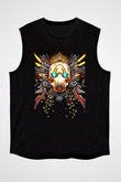 Borderlands Baskılı Unisex Siyah Kolsuz Tişört - Tshirt
