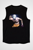 Borderlands Baskılı Unisex Siyah Kolsuz Tişört - Tshirt