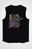 Borderlands Baskılı Unisex Siyah Kolsuz Tişört - Tshirt