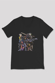 Borderlands Baskılı Unisex Siyah V Yaka Tişört - Tshirt