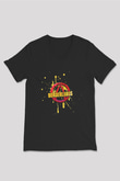 Borderlands Baskılı Unisex Siyah V Yaka Tişört - Tshirt