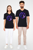 Borderlands Baskılı Unisex Siyah V Yaka Tişört - Tshirt