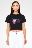Borgore Siyah  Crop Top Tişört