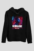 Borgore Siyah Unisex Kapüşonlu Sweatshirt