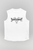 Borknagar Baskılı Beyaz Unisex Kolsuz Tişört - Tshirt
