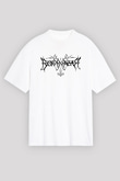 Borknagar Baskılı Beyaz Unisex Oversize Tişört - Tshirt